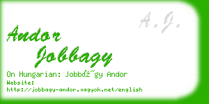 andor jobbagy business card